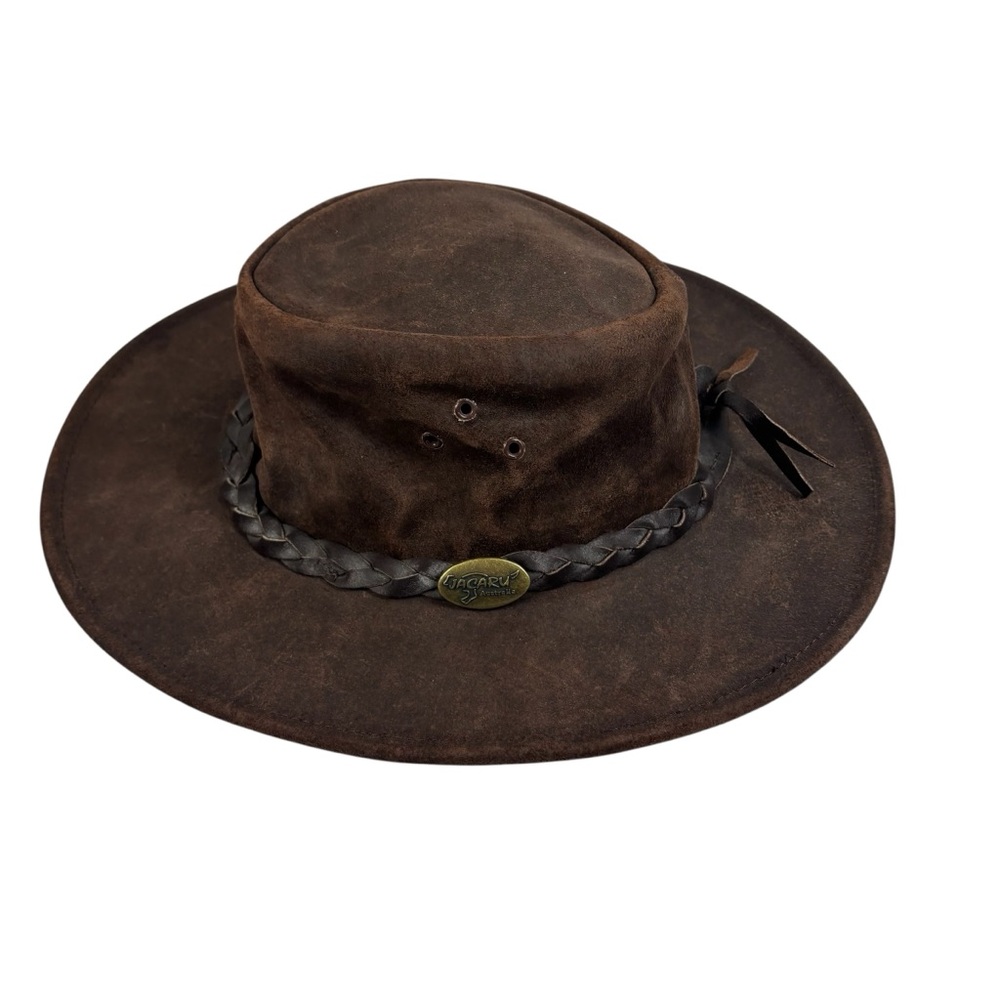 Jacaru Brown Wallaroo Oil Leather Cowboy Hat Made in Australia Medium-Large